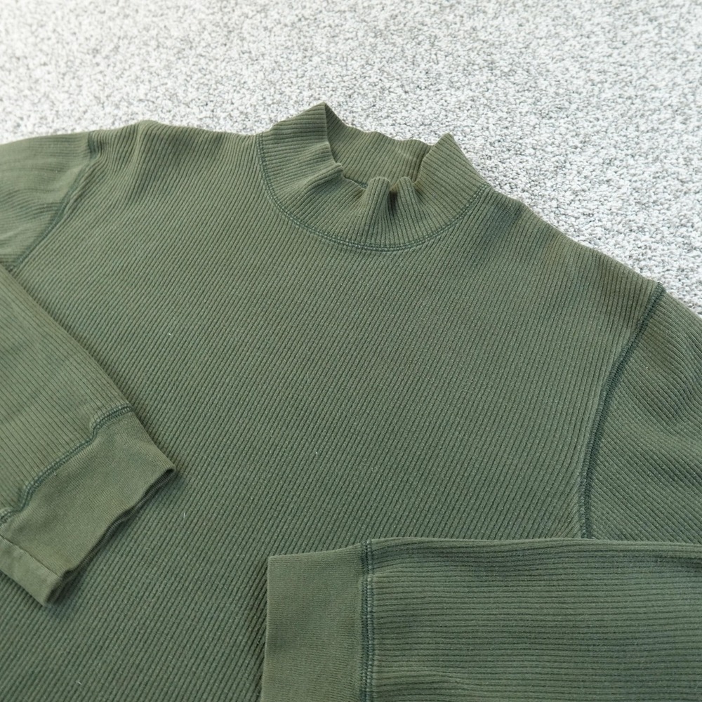 VTG Abercrombie Fitch Sweater Mens M Green Mock Neck Knit Pullover 90s Y2K USA - Picture 1 of 9